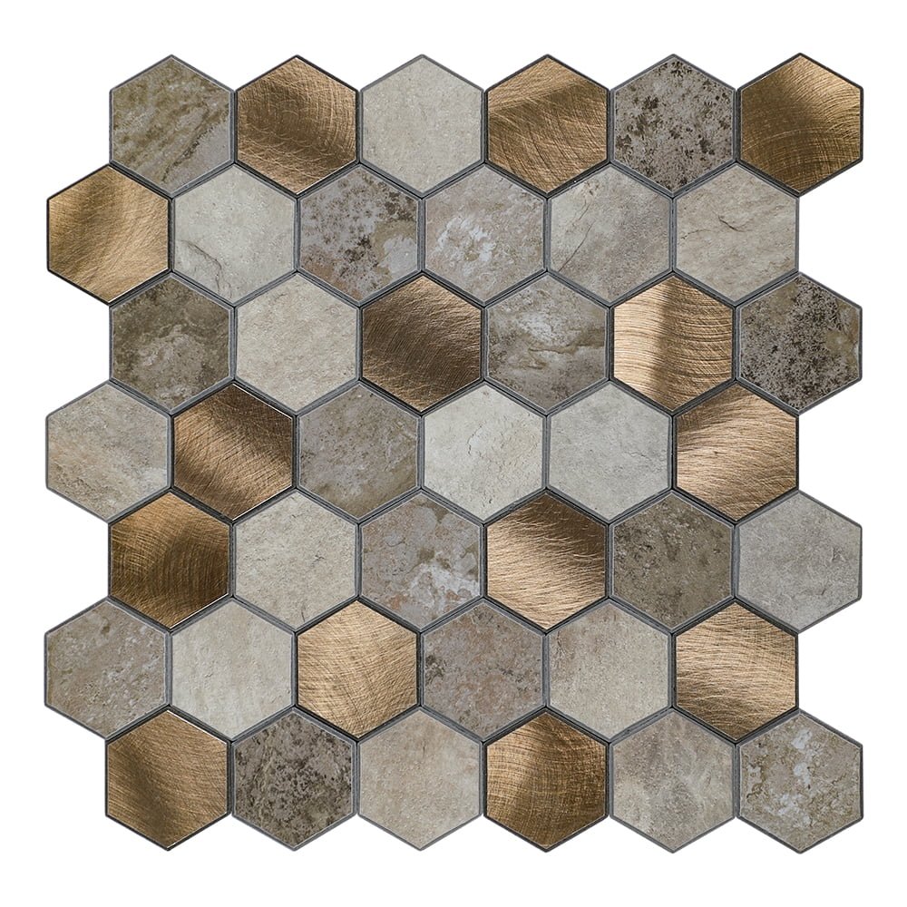 Zelfklevende Mozaïek Steenstrip Hexagon Medium Beige