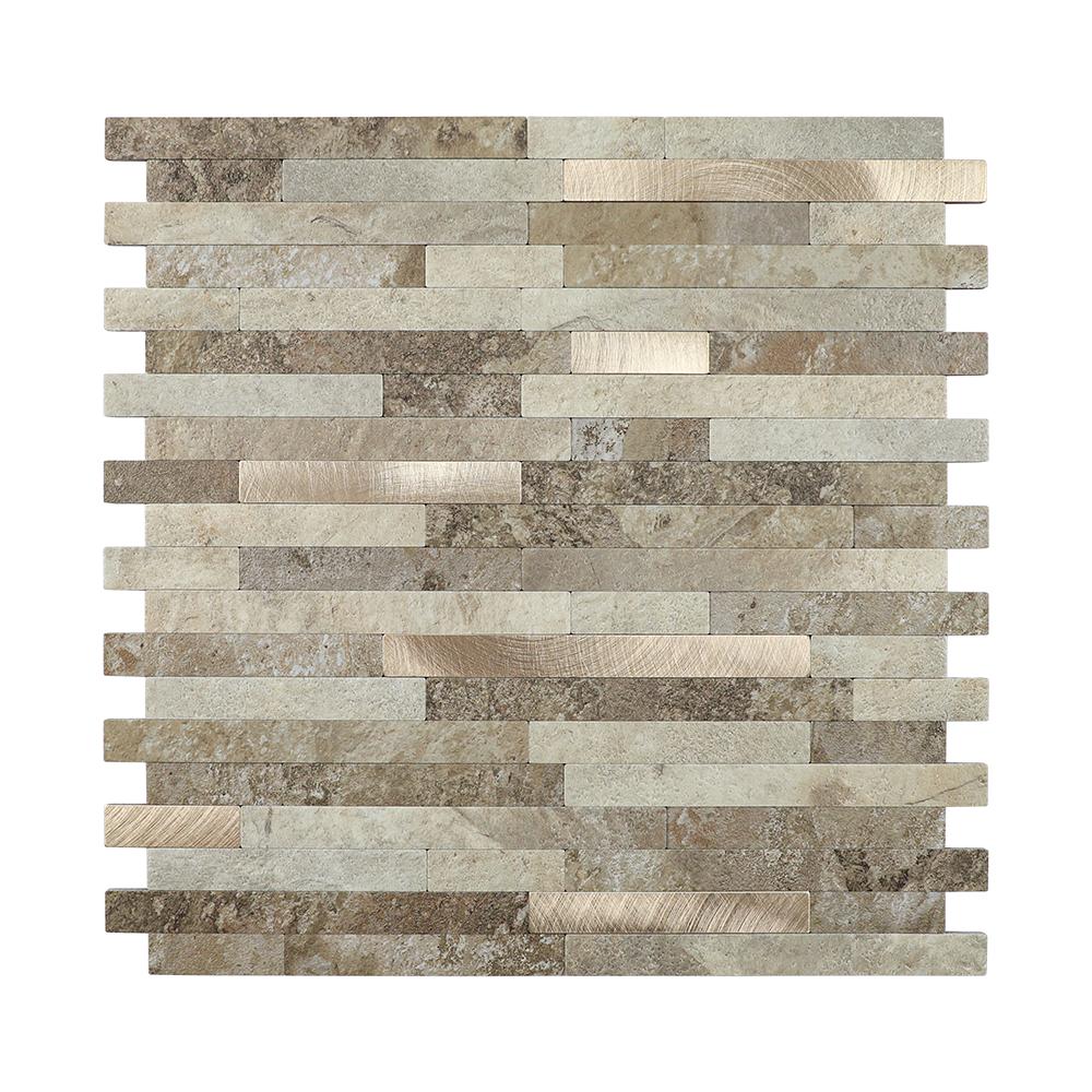 Zelfklevende Mozaïek Steenstrip Taupe Beige Mix